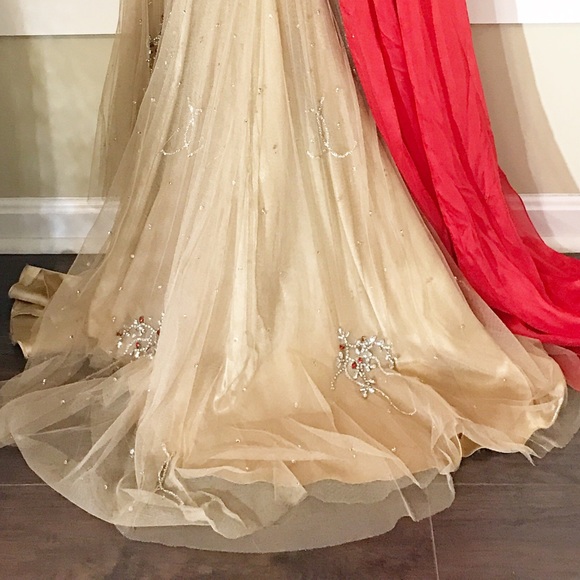 Landa Couture Pageant Prom Gown Beaded Lace Silk - Picture 7 of 8